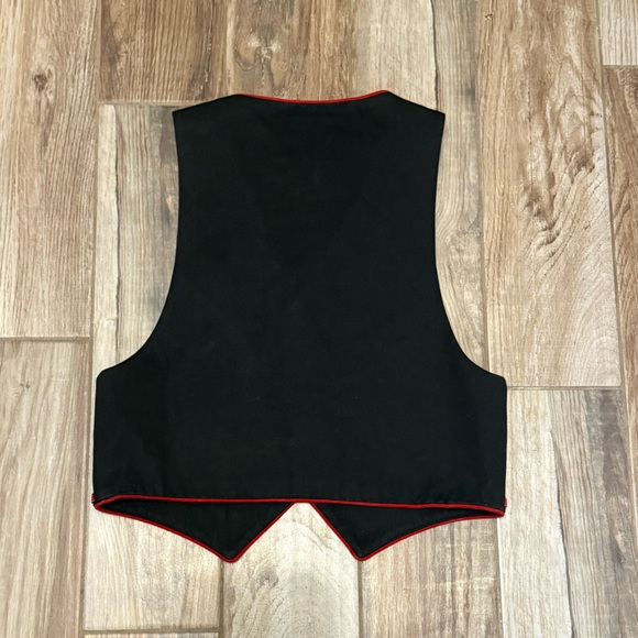 VTG Hairston Roberson Ropa American Beaded Wester Black Denim Vest - Picture 4 of 4